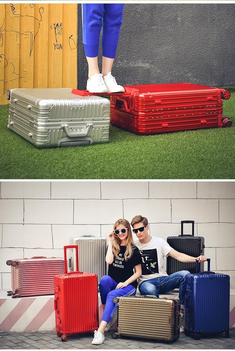 【luxury dupe】Aluminum Magnesium Alloy Suitcase case - Airline Approved Carry-On Trolley Case,Spinner Wheel Hardside Luggage,TSA Lock ,Large Capacity, Waterproof, Durable & Versatile Design Luggage Set Travel Essentials Hard Sided black friday deal