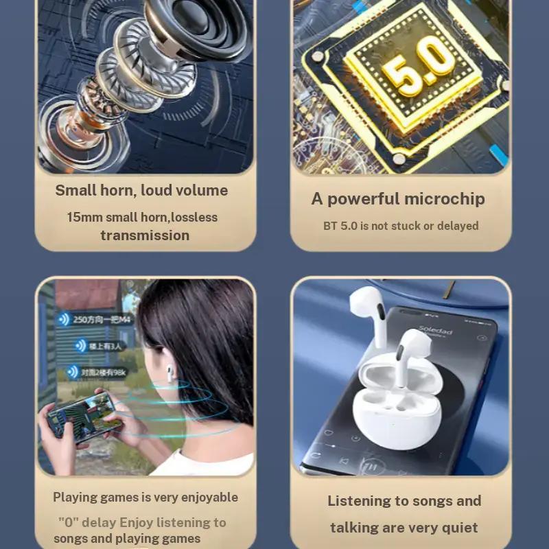 Wireless Earbuds Bluetooth-compatible Headphones Wireless Earplugs New Bluetooth-compatible Headphones Leather Texture TWS Surround Sound Portable Sports Earphones High Quality Headphones