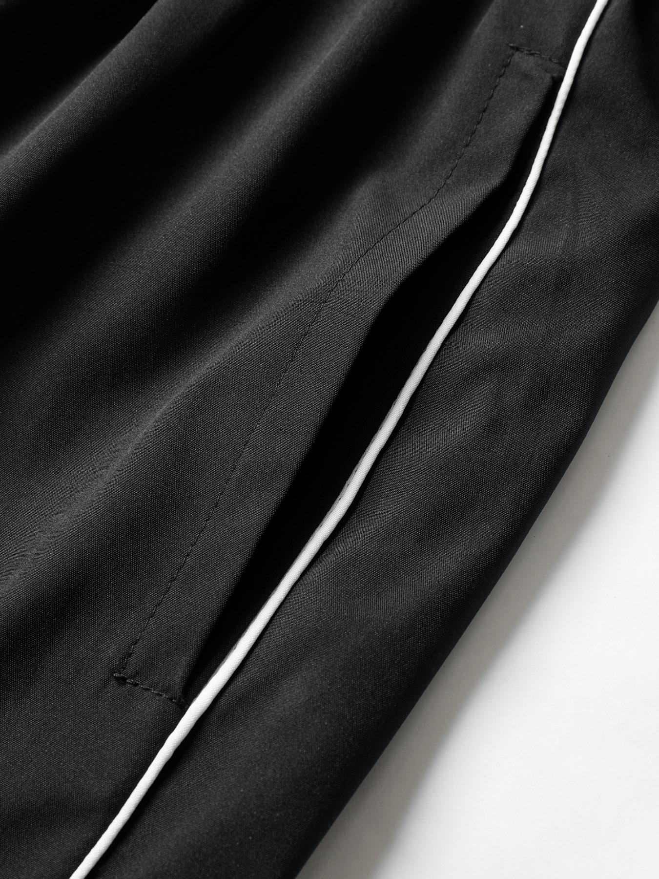 Men's Elastic Waistband Pants, Side Stripe Design, Casual Daily Wear, Comfortable & Versatile, Perfect for Everyday