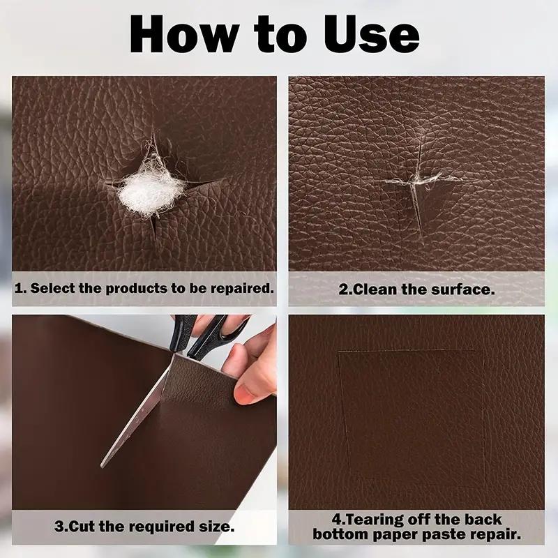 Self Adhesive Leather Repair Patch, 1 Roll Elastic Leather Repair Tape, Multifunctional Leather Repair Kit for Sofa Car Seat