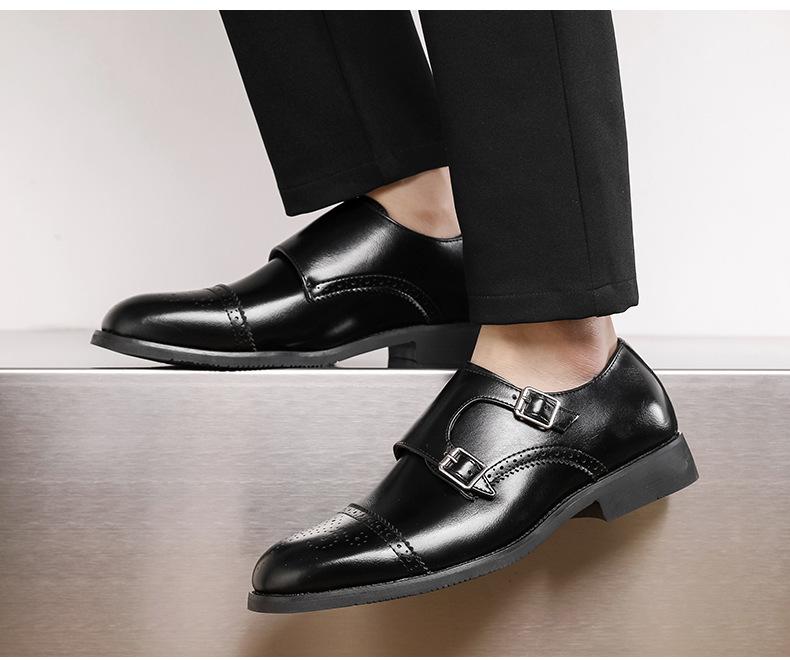 Bdhjydb Slip-on Pointed-toe Casual Men's Dress Shoes, Low-top Buckle Loafers, Stylish Designer Shoes