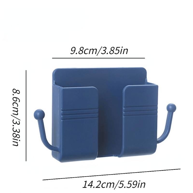 Wall Mounted Phone Charging Storage Box, TV Air Conditioner Remote Control Board Storage, Home Organization Rack, 1pc