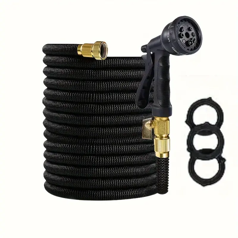 Garden-Hose-Nozzle, ABS Water Spray Nozzle with 8 Adjustable Watering Patterns, Slip Resistant for Watering Plants, Lawn& Garden, Washing Cars, Cleaning, Showering Pets & Outdoor Fun.