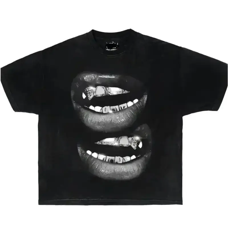 Grin Fang Mouth Garment-Dyed  Shirt