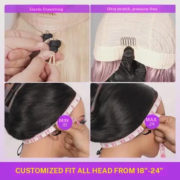 Megalook 13x6 Three Go Glueless Lace Front Human Hair Wig CB Ombre Blond Fashion Color Pre Cut and Pre Plucked with Drawstring 100% Human Hair Wig More Health SpringStatements