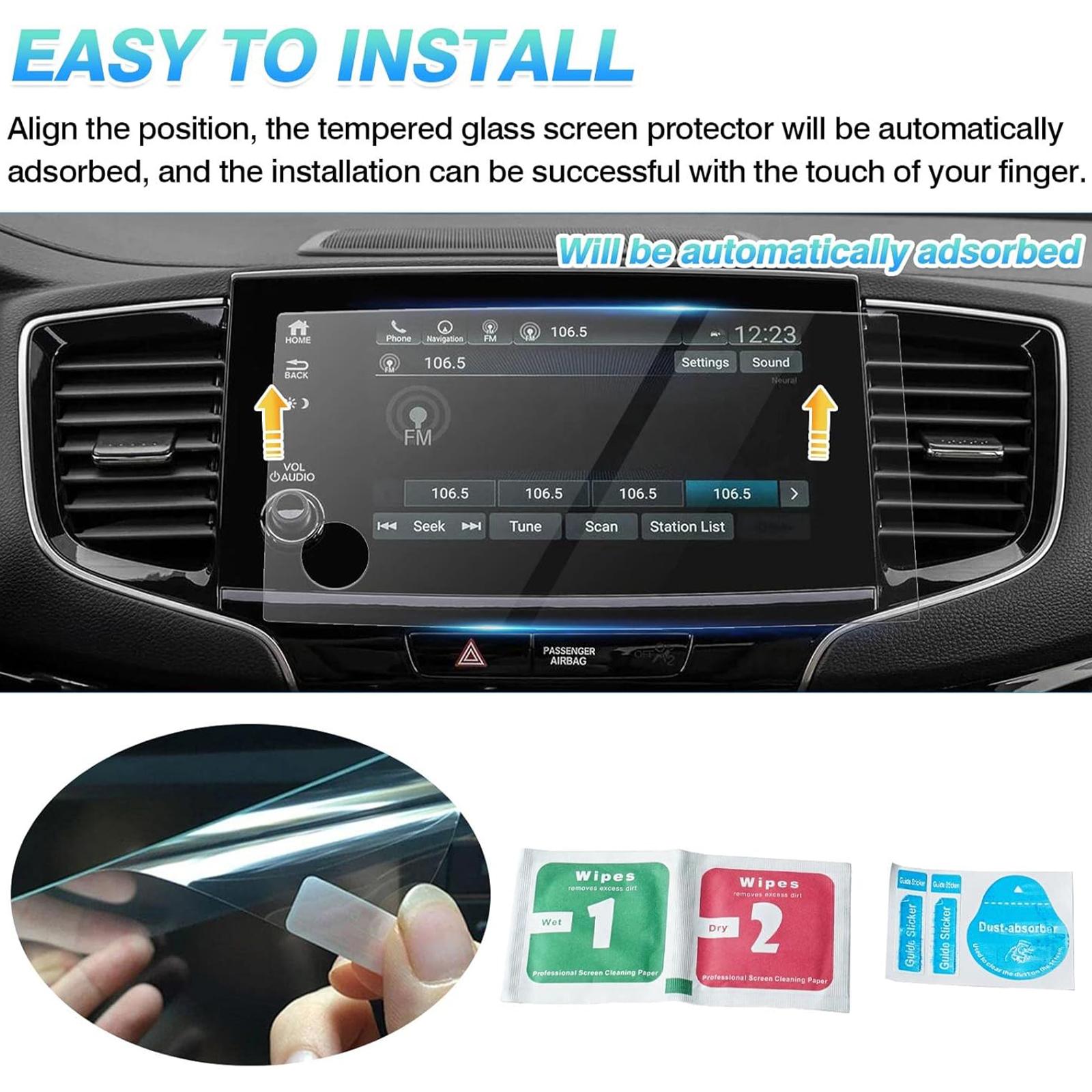 Canvcle Custom Fit for Screen Protector 2019 2020 2021 2022 Honda Pilot/Passport Tempered Glass 9H Navigation Touchscreen Protective Film(8-Inch) Cover Protection