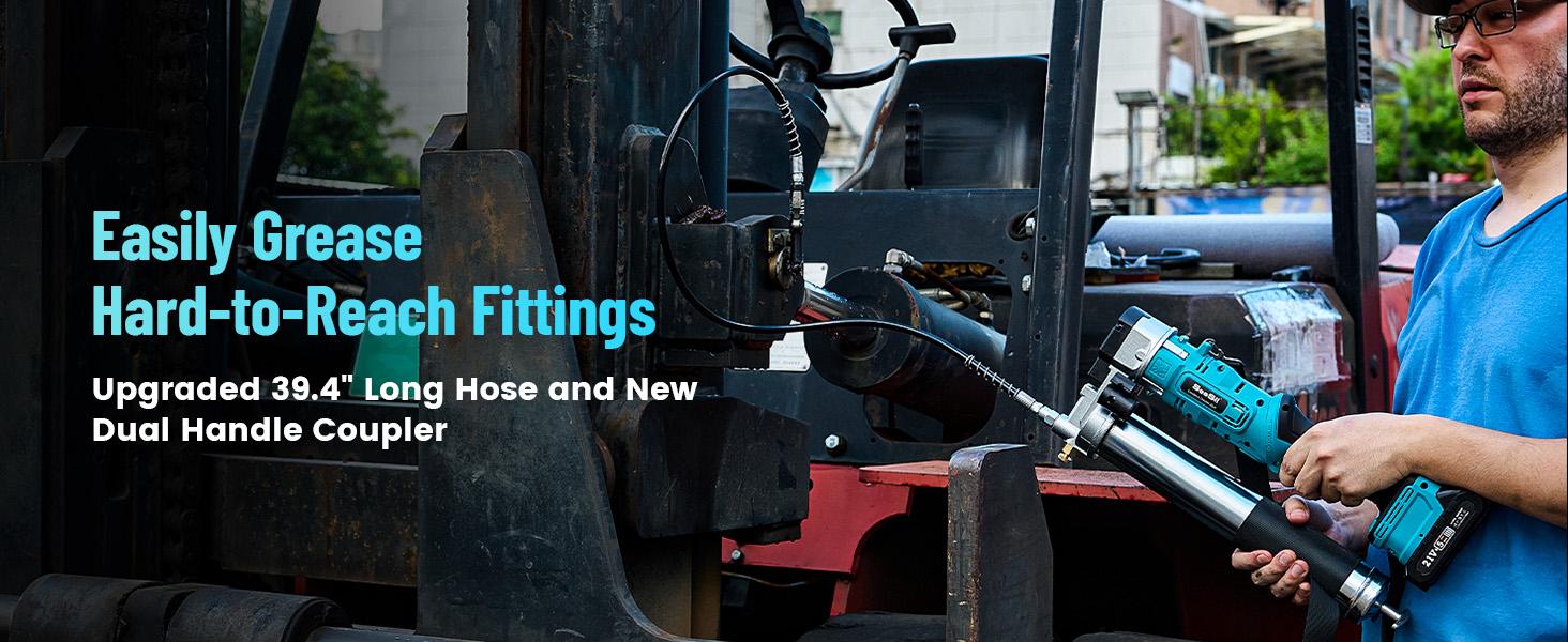 Seesii Cordless Grease Gun, Innovative 2-in-1 Easy-to-Use Electric Grease Gun, 5.3 oz/min 12,000 PSI High-Efficiency Battery Powered Grease Tool Kit, Grease Tool with 2*2.0Ah Batteries and Charger, B003 Black Friday Deals