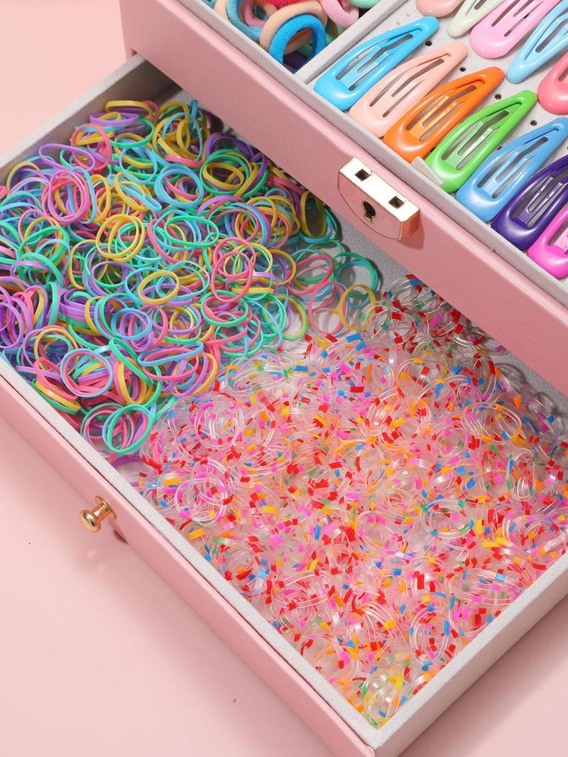 Random Color Hair Accessories Set, Elastics Cute Hair Ties & Clips & Claws, Fashion Hair Accessories for Women & Girls