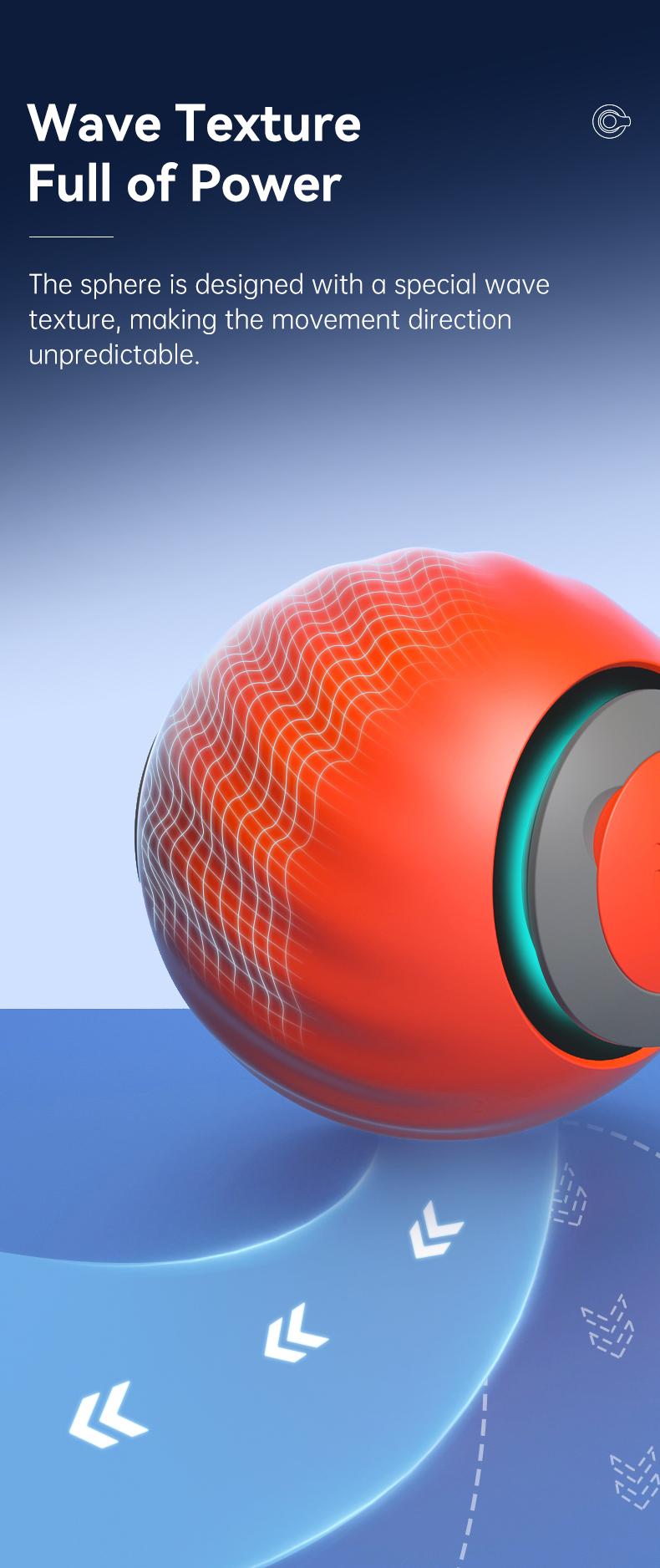 TikTokShopBlackFriday, Petgravity Speedy Sprint Ball Toy for Cat Type-C Rechargeable Interactive Cats Toy, Automatic Cat Teaser Toy, Pet Supplies,Cozyvibes Petlife