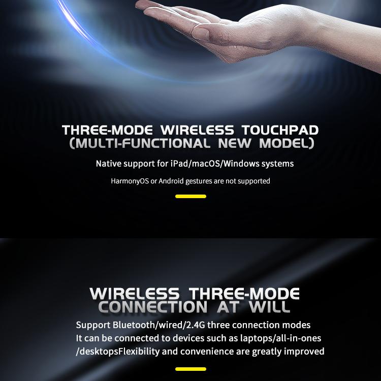 JOMAA Bluetooth Wireless+Wired Trackpad 2.4G Tri-Mode Touchpad Mouse Rechargeable High-Precision Touchpad for IOS Mac Windows