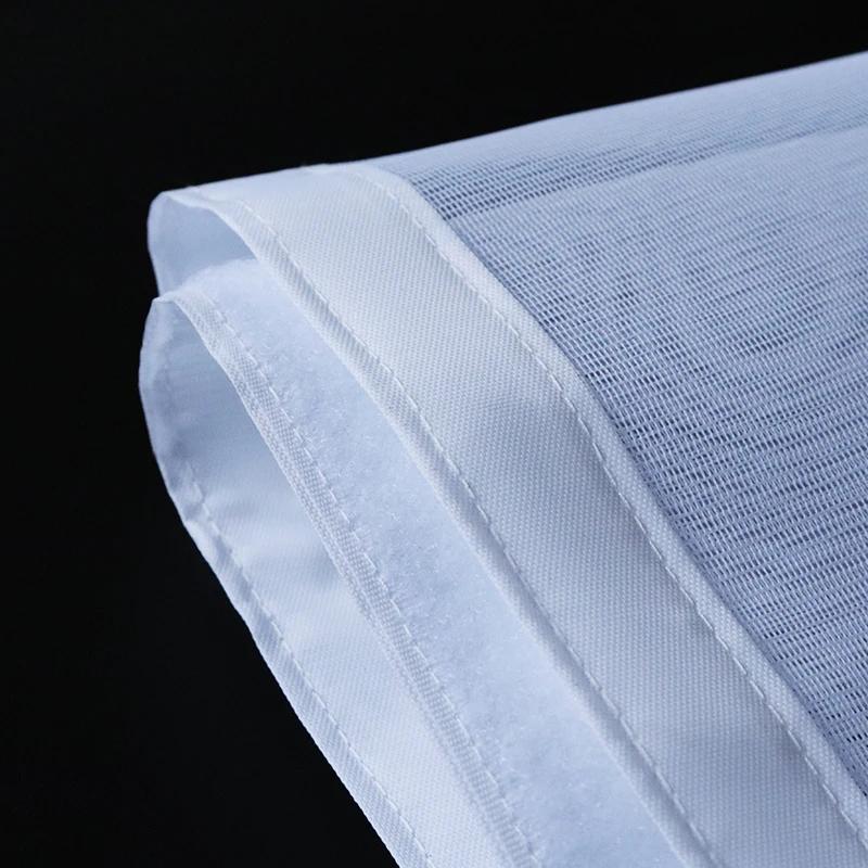 White Bordered Mesh Screen with Hook & Loop – Mosquito & Insect Protection, Breathable Multi-Purpose Decorative for Home Windows & Doors