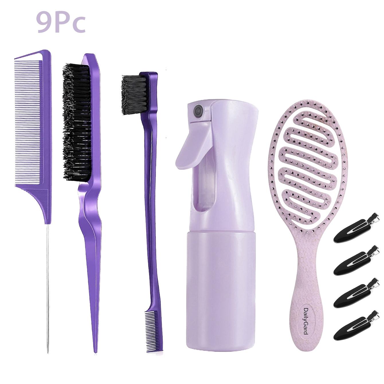 Ventilated Detangling Hair Comb with Random Section Clips, Ideal for Wet/dry Hair, Curl/wave/strand Types, Anti-Knot, Blowout, Scalp Massage