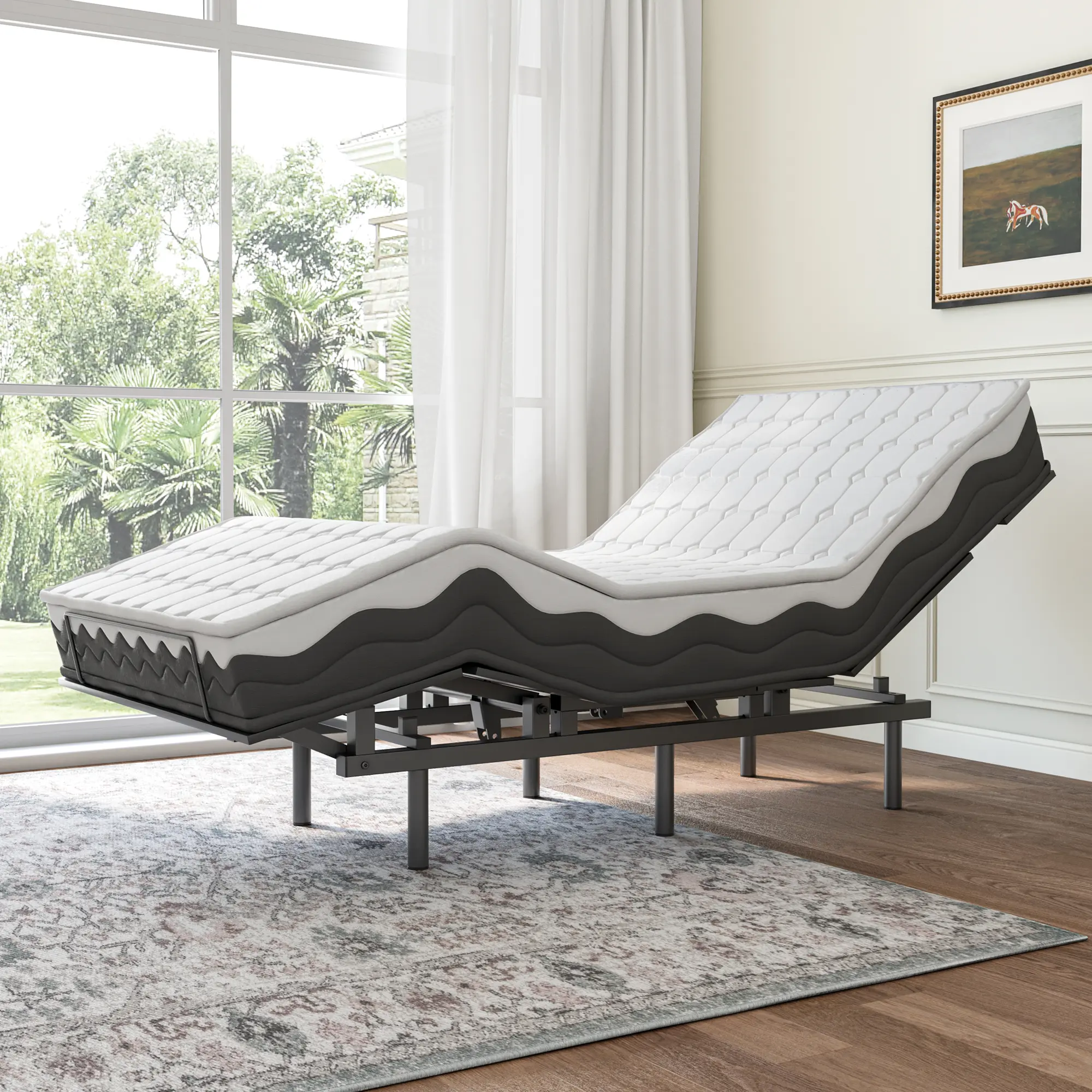 Wireless Remote Adjustable Twin Bed Frame – Independent Head & Foot Lift – Zero Weightless – Quiet Motor – Easy Assembly – Memory Foam & Latex Mattress Compatible – Ideal for Reading, Relaxing, Back Support