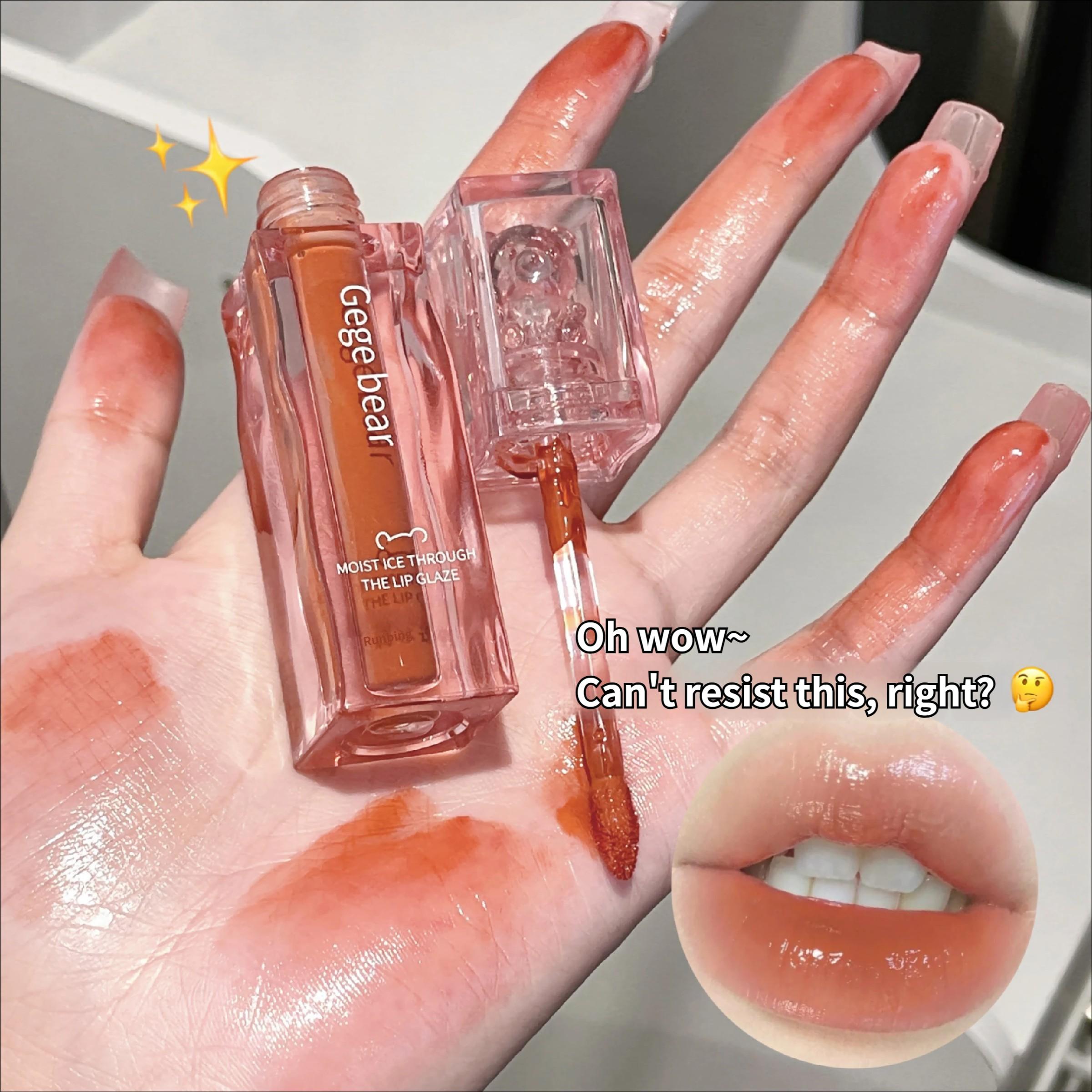Waterproof Mirror Finish Lipstick, Transparent Bean Sand Milk, Gentle Fake Makeup Gift for Women, Christmas & Valentine's Day