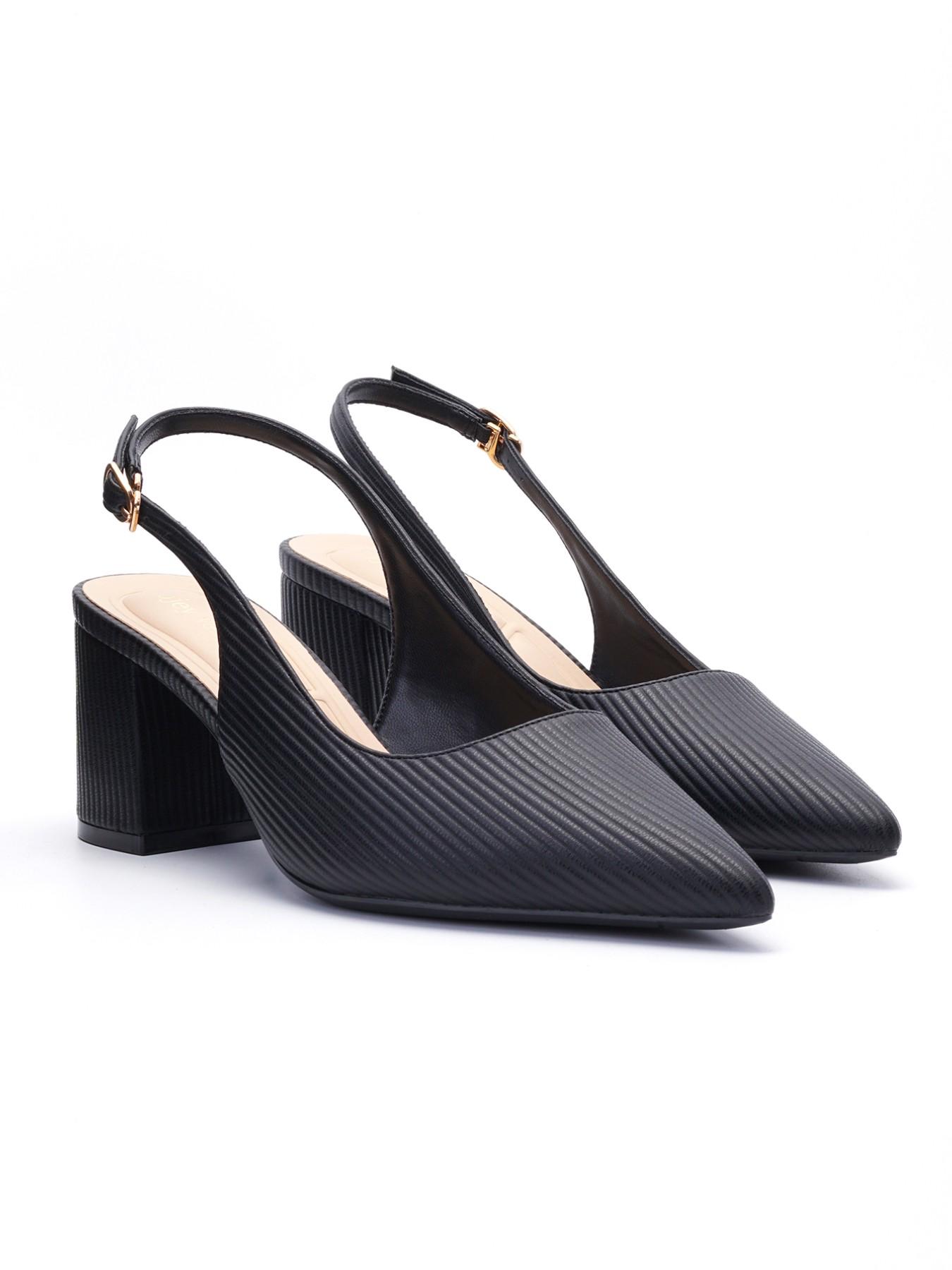 Elegant Pointed Toe Heeled Shoes, Comfortable Back Strap Design, Versatile Office & Career High Heels, Stylish Women's Footwear