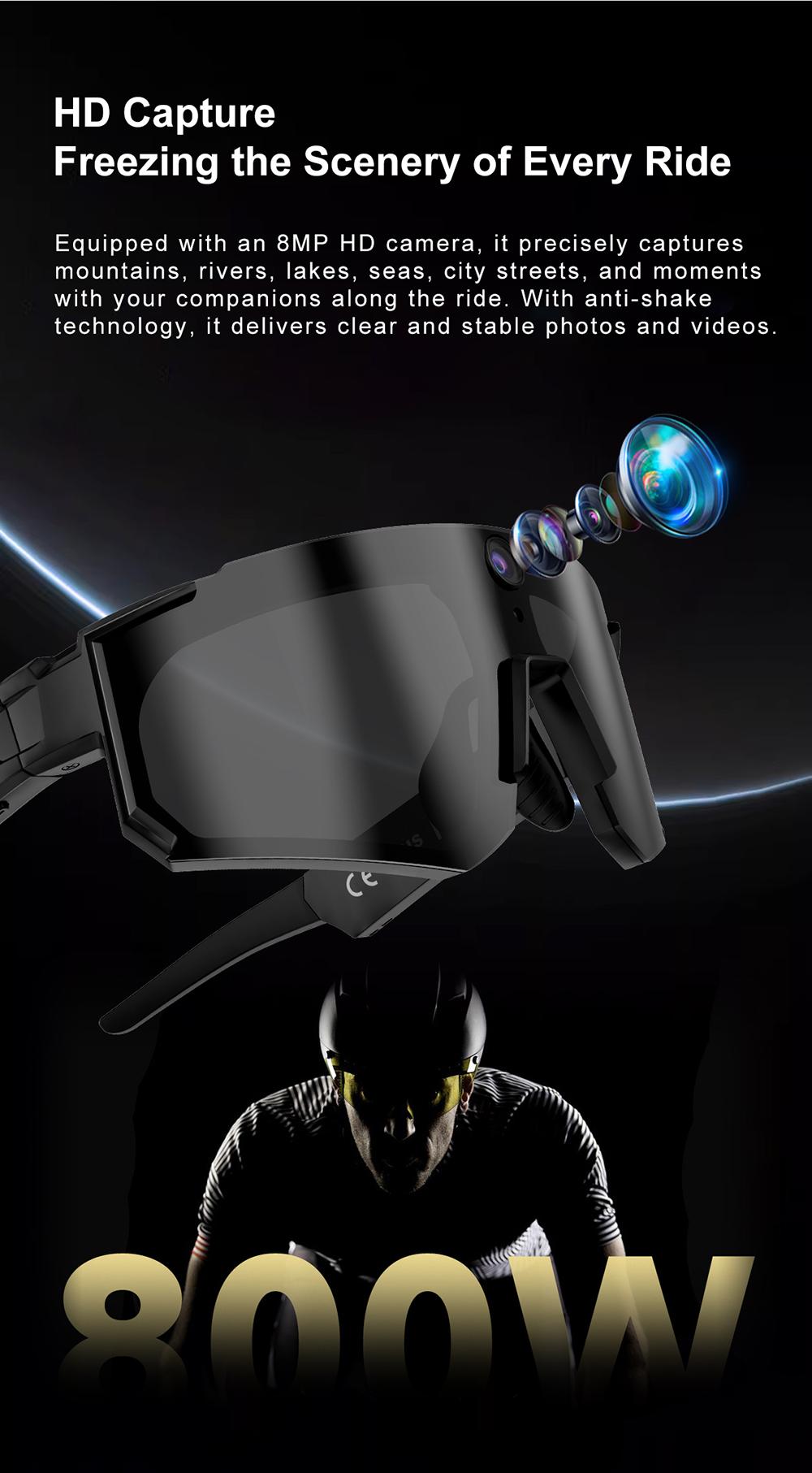 Multifunctional video camera smart sunglasses, Sunglasses with camera, 8MP lens for first-person perspective shooting, one-click recording, AI voice interaction translation and recognition, Bluetooth calling 290mAh large capacity battery