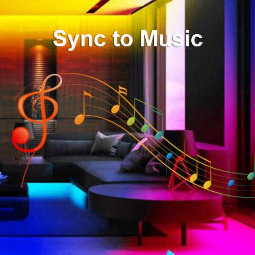 QIANGHE 100ft Music Sync LED Strip Lights RGB Color Changing with Remote & APP Control for Bedroom Home Decoration 16 Million Colors Cuttable Easy Install
