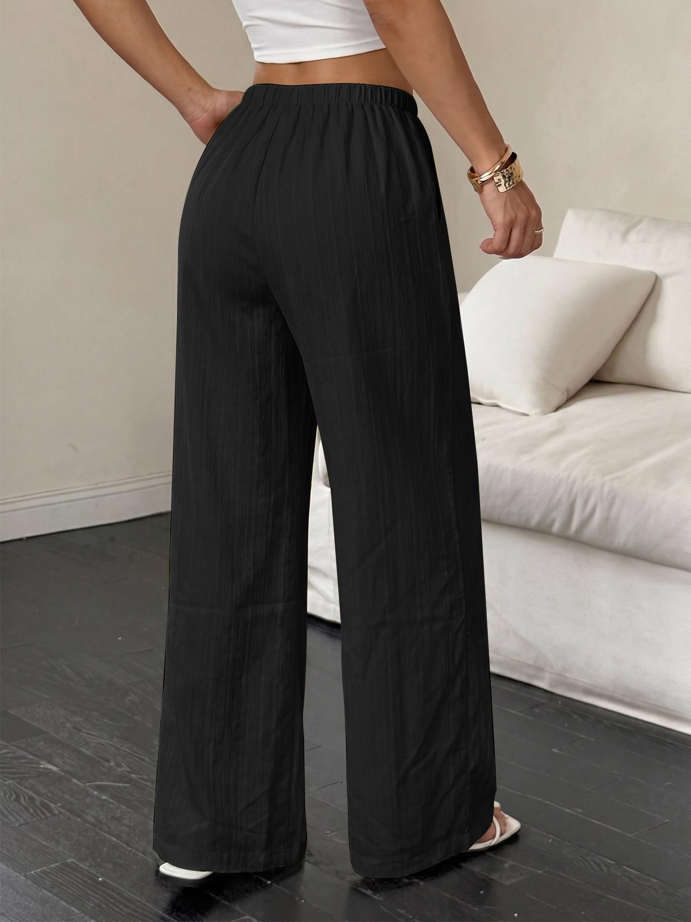 Women Wide-Leg Lounge Pants, Bottoms, 5-Pack, Autumn Winter, Comfy Fabric, Loose Fit, Drawstring Waist, Casual Home Wear, Versatile Loungewear