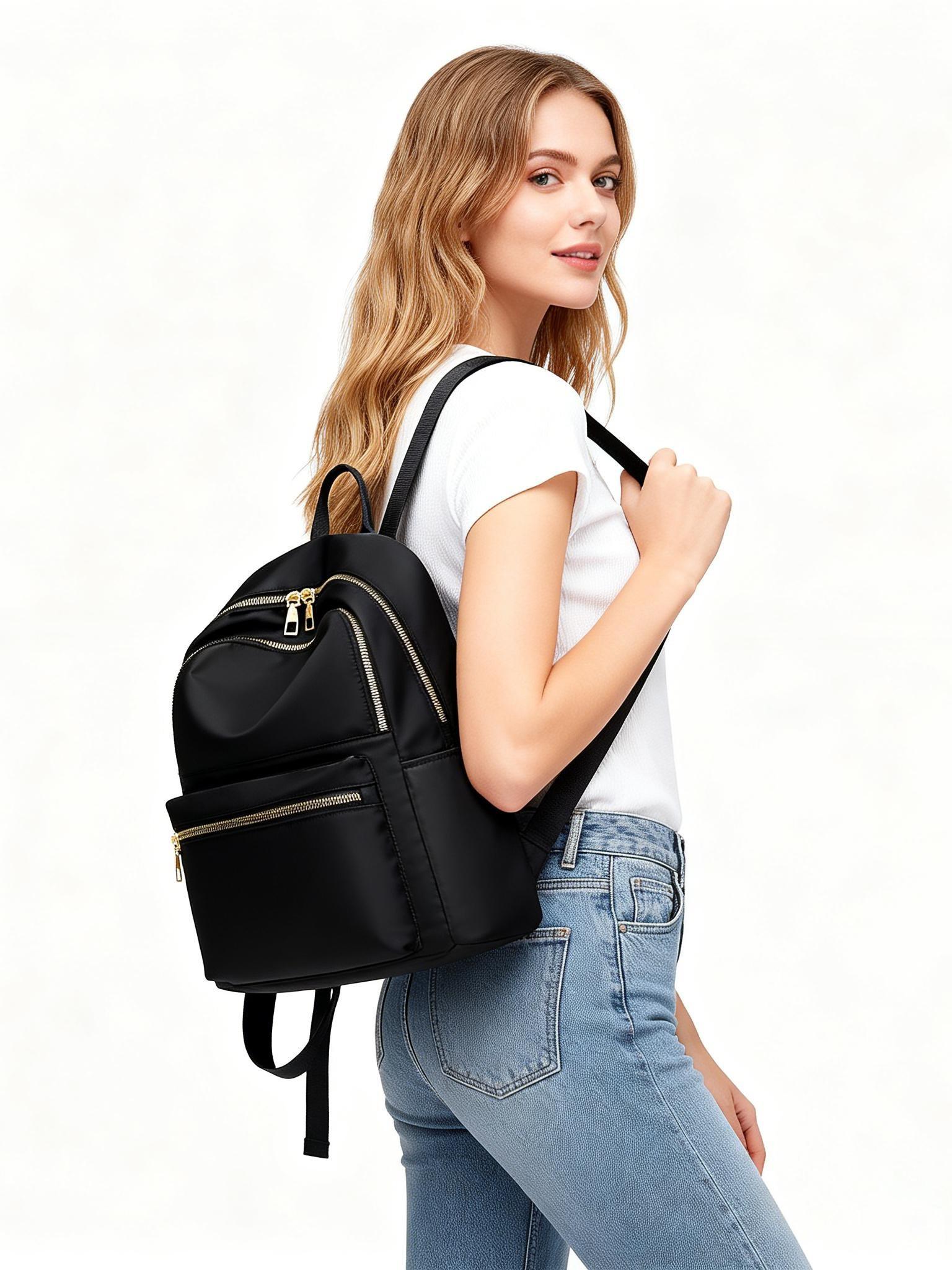 Trendy and versatile backpack, casual and fashionable backpack, textured solid color Lightweight Durable Backpack, suitable for students to use in class, commuting and other scenarios.