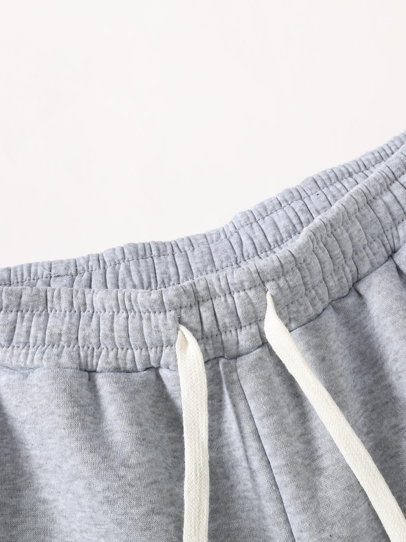 Men's Solid Color Drawstring Waist Shorts, Casual Fitted Jogger Pants for Daily Wear, Sports & Outdoor Activities, Unisex Fitness Shorts, Drawstring Athletic Shorts, Athleisure Street Shorts