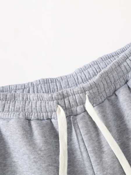 Men's Solid Color Drawstring Waist Shorts, Casual Fitted Jogger Pants for Daily Wear, Sports & Outdoor Activities, Unisex Fitness Shorts, Drawstring Athletic Shorts, Athleisure Street Shorts