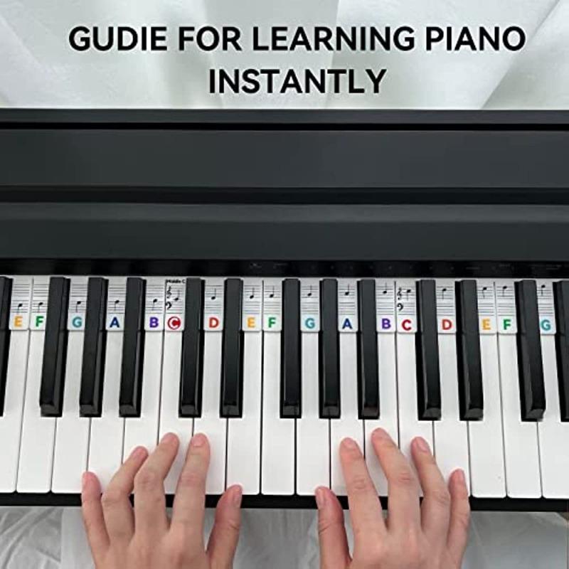 1pc Piano Learning Wizard - Enhanced Novice Guide with Removable, Non-Stick Silicone Note Labels for 61-Key Full-Size Keyboards - Durable, Reusable, and Easy Application