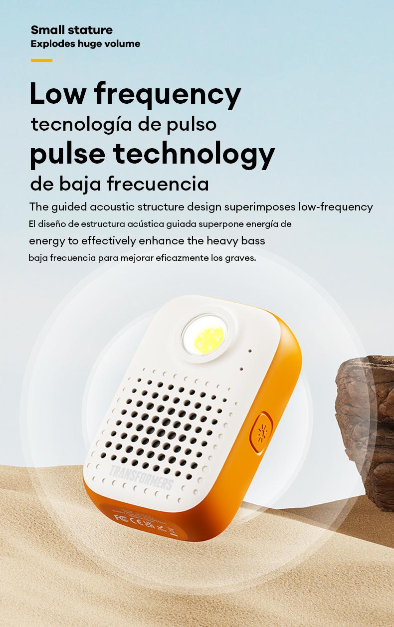 Transformers TF-Y07 PRO Bluetooth Speaker Dual Wear Design with Magnetic/Clip Collar, HiFi Stereo Sound, IPX67 Waterproof