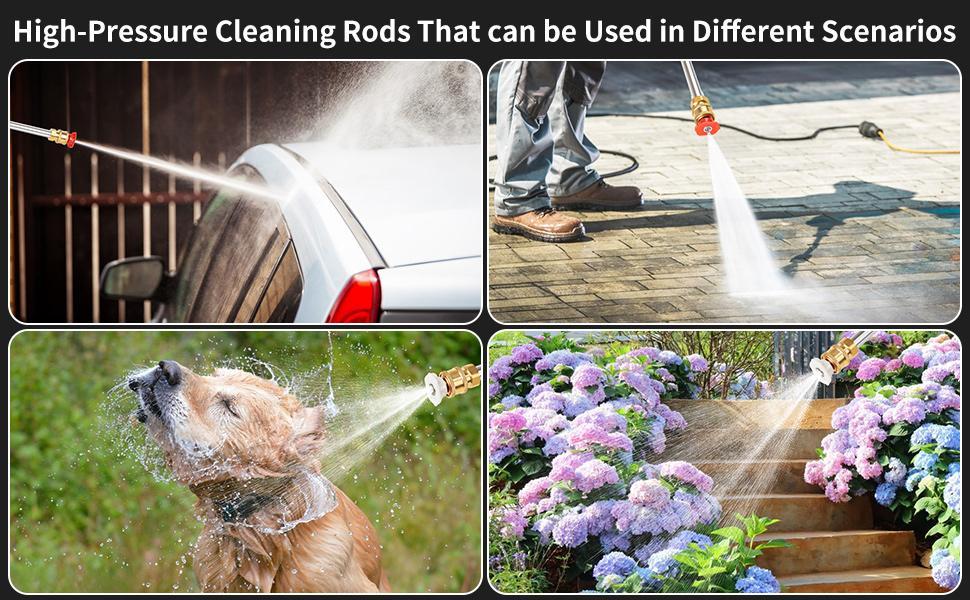 Jet Nozzle Power Washer for Garden Hose, Includes 2 High-Pressure Nozzles and Quick Connectors | Hydro Jet High Pressure Washer Tools.