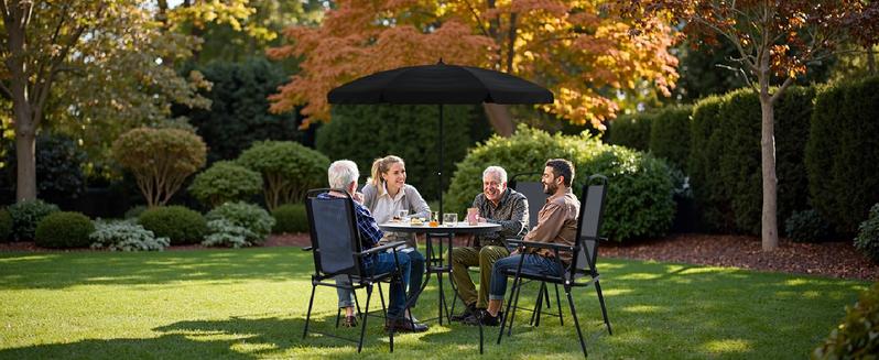 PUKAMI 6 Piece Folding Patio Dining Set, Metal Garden Outdoor Furniture Set with 4 Foldable Chairs & Portable Table for Lawn, Backyard, Deck PUKAMI 6 Piece Folding Patio Dining Set, Metal Garden Outdoor Furniture Set with 4 Foldable Chairs & Portable Table for Lawn, Backyard, Deck