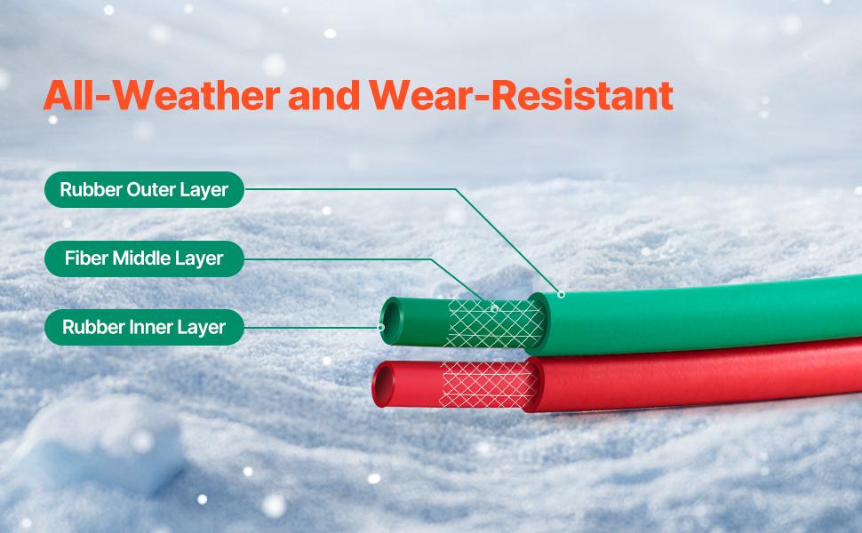 VEVOR Oxygen Acetylene Hose, 1/4-Inchx 50FT Oxy Acetylene Hose with 9/16-18 B Fitting, 300PSI T Grade Welding Cutting Torch Twin Hose, Compatible with Oxygen, Acetylene, Propane and Other Fuel Gases