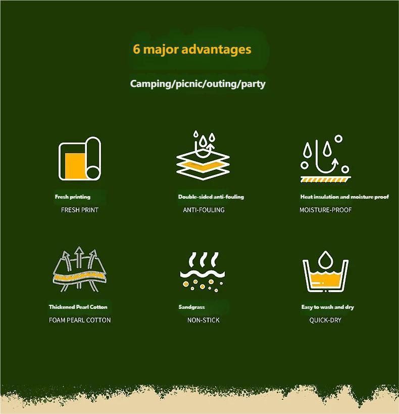 Foldable Waterproof Picnic Blanket with Carry Handle - Thick Moisture-Proof Outdoor Mat, Seat Cushion, Portable Camping Supplies for Park, Family Outdoor Use Foldable Waterproof Picnic Blanket with Carry Handle - Thick Moisture-Proof Outdoor Mat, Seat Cushion, Portable Camping Supplies for Park, Family Outdoor Use