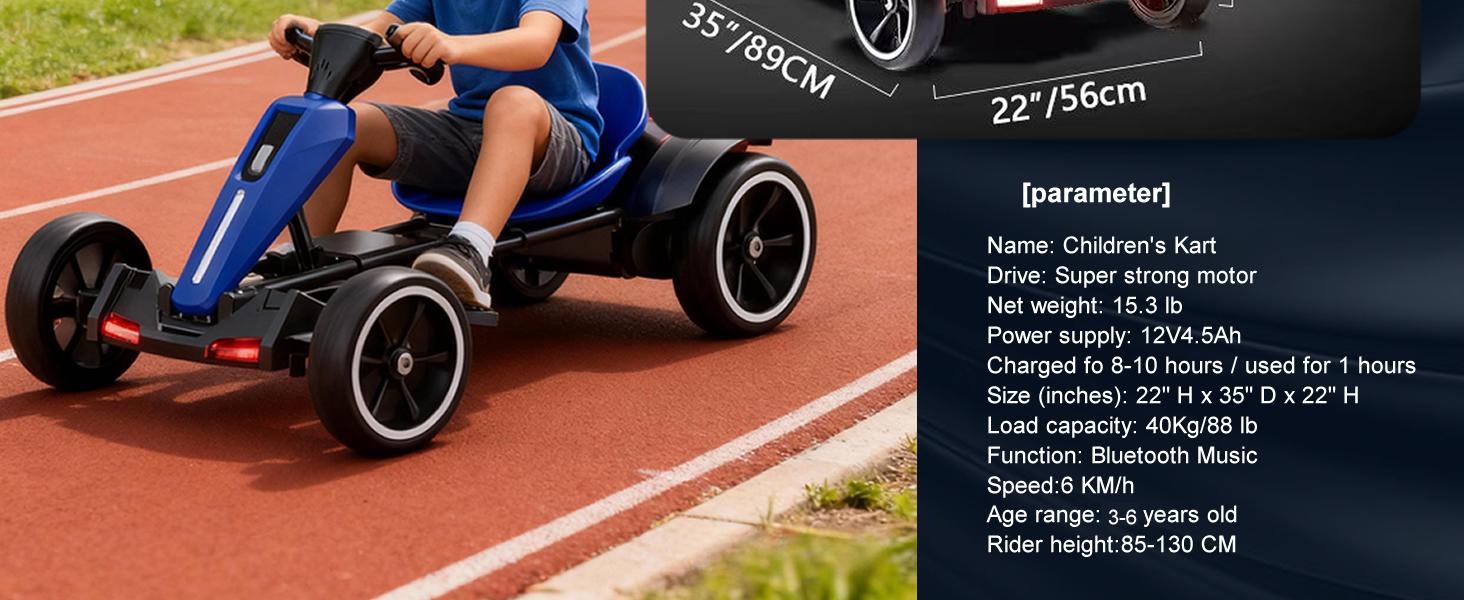 12V Rechargeable Electric Folding Portable Tricycle Go Kart for 4-6 Years Kids, Foldable Ride-On Toy with Adjustable Seat (2-Seat Adjust Settings), 4 EVA Wheels, LED Lights, 88 lbs Capacity, White Outdoor Play Toy with Bluetooth Audio