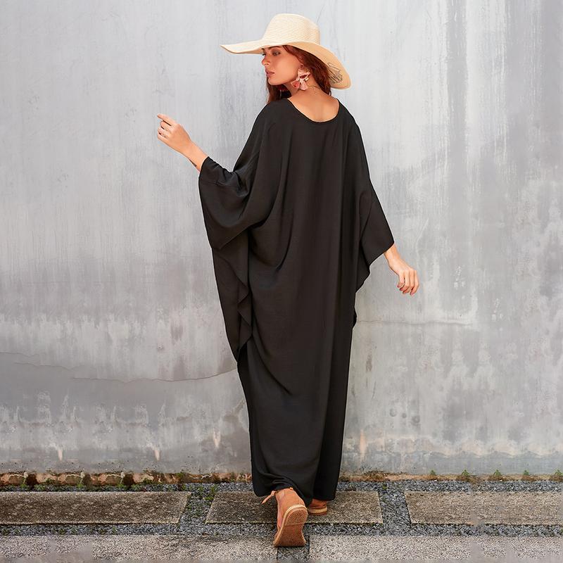 Bsubseach Women Ethnic Print Kaftan Dress , Plus Size All Over Print  TunicDress, Boho Casual V Neck TunicDress for Women, Women's Plus Cover Up,Mrs. Roper Kaftan ，bubu，mumu，Casual Womenswear Maxi Modesty Muslim Clothing Baggy