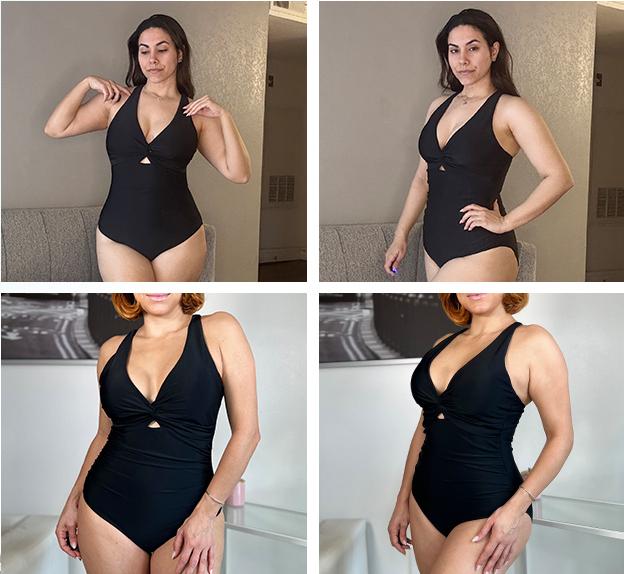 Aqua Eve Women One Piece Swimsuit - Tummy Control Push Up Bathing Suit Cut Out Swimwear
