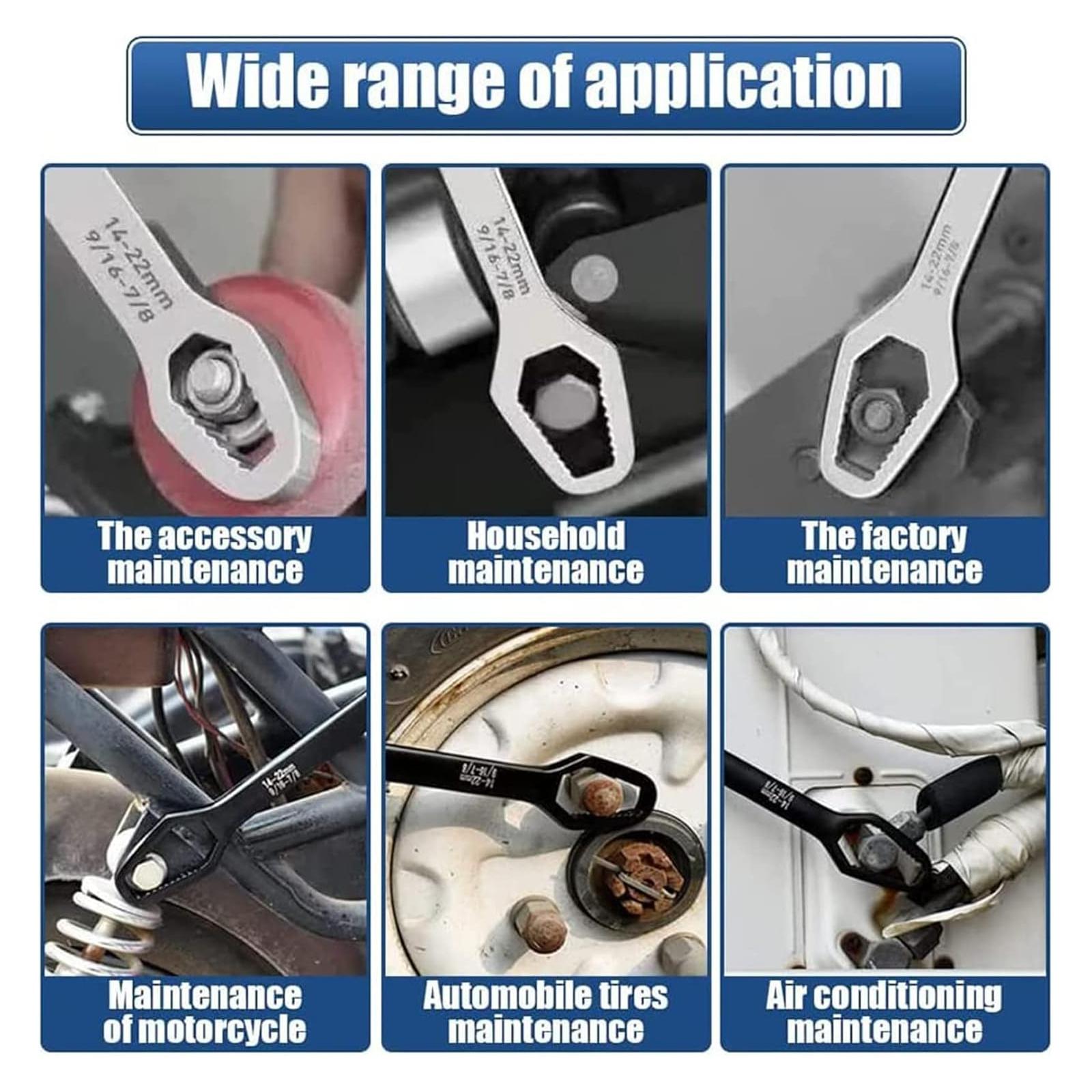 Universal Car Torx Wrench,8-24mm Self-tightening Wrench,Double-head Torx Spanner,Non-Slip Multi-function Wrench for Most Nuts & Bolts Repair,Professional&nbsp;Car&nbsp;Assembly & Disassembly Tool.