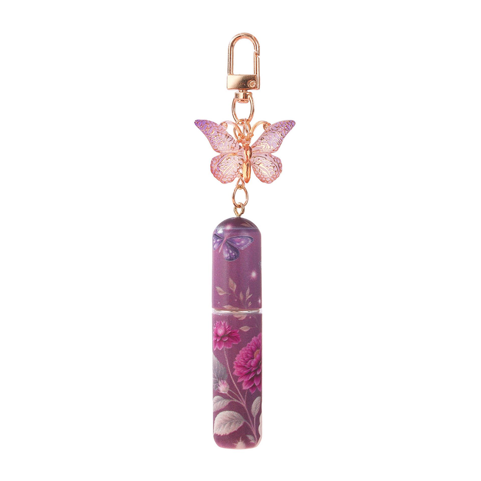 5Pcs butterfly perfume refillable bottles with girly style. 5ML bottom filling design, can be used as keychain and bag charm. Portable travel size for easy fragrance refill, delicate and stylish for daily use.