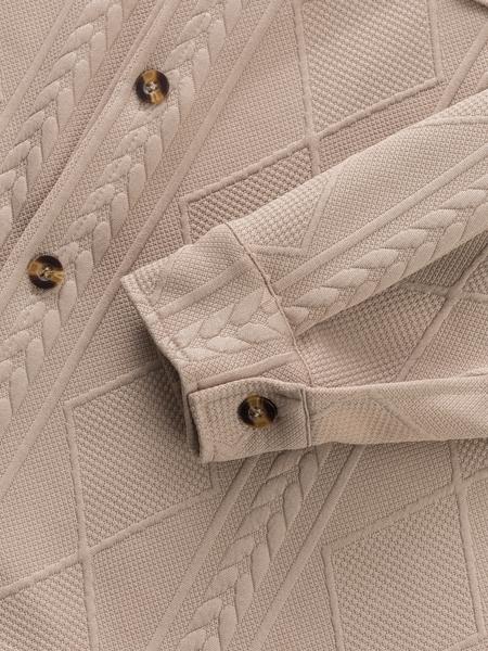 Men's Spring & Fall New Suit Set, Jacquard Heavyweight Reversible Collar Dual Pocket Long Sleeve Drawstring Pants, Soft Fabric Men's Spring & Fall New Suit Set, Jacquard Heavyweight Reversible Collar Dual Pocket Long Sleeve Drawstring Pants, Soft Fabric