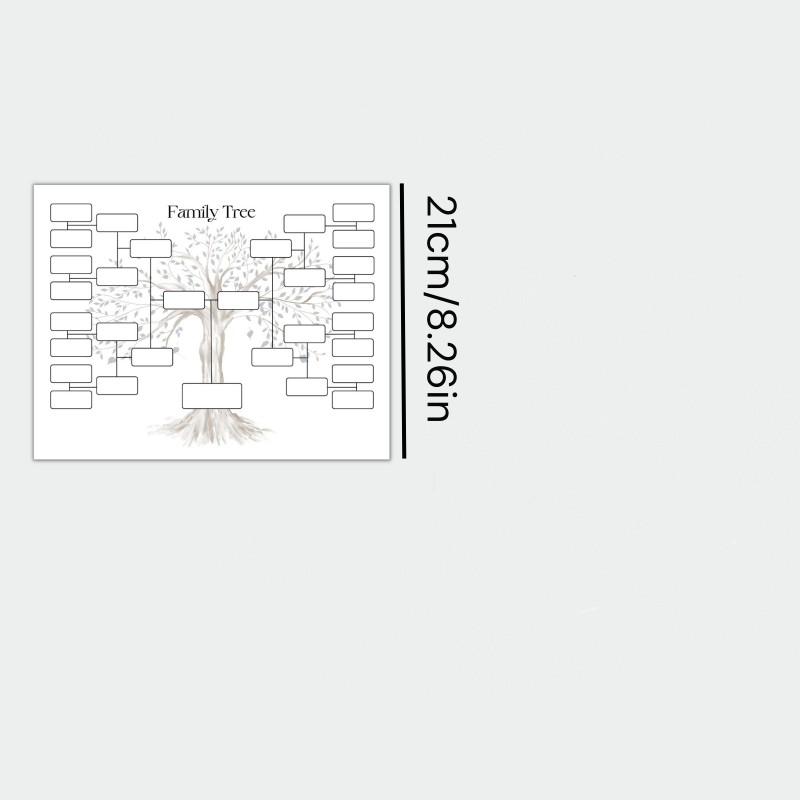5 Sheets Watercolor Tree Design Family Tree Chart, Genealogy Record Template, Multi-Generation Family History Research, Memorial Gift Decorative Art