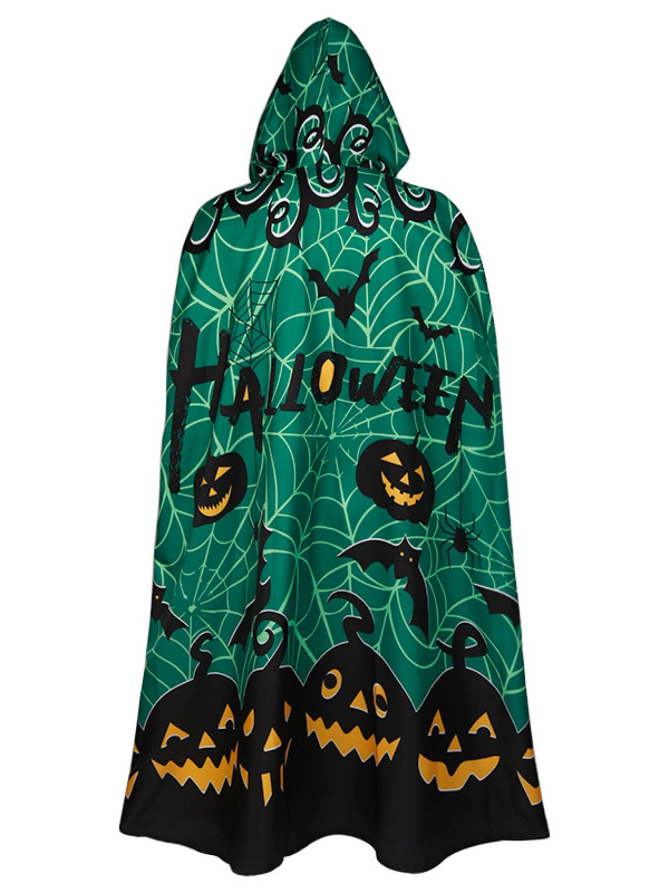 Halloween Cosplay Costume Witch Cloak, Printed Party Dress-Up, Perfect for Halloween Parties & Events, Stylish Wizard Robe
