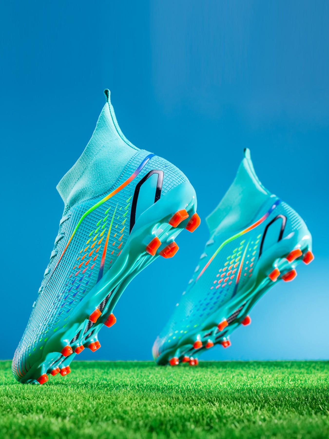 New Unisex Soccer Shoes, World Cup Ag Long Studs Anti-Slip Training Boots, Outdoor Grass Football Cleats, Professional Sportswear
