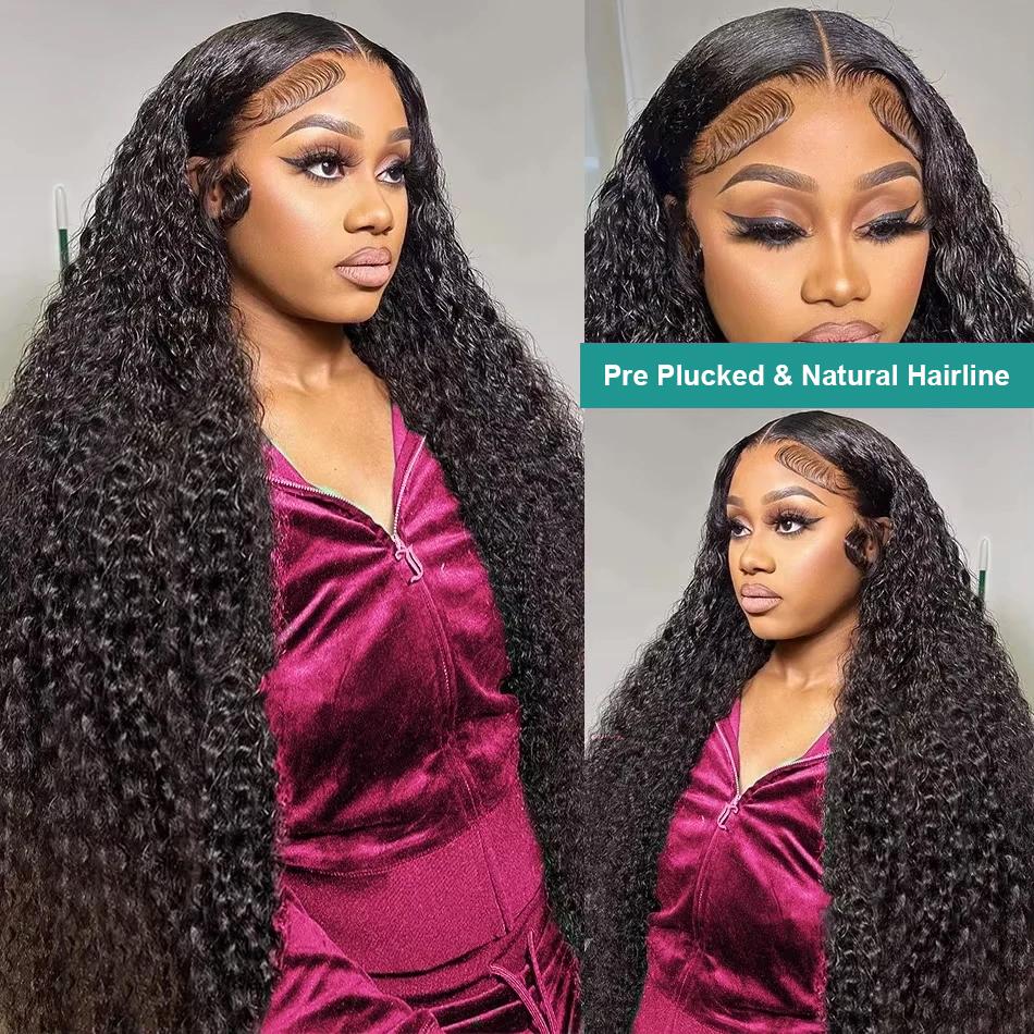 Deep Wave 13x6 Hd Curly Lace Front Human Hair Wigs Pre Plucked 13x4 Water Wave Lace Frontal Wigs For Women 180% Density