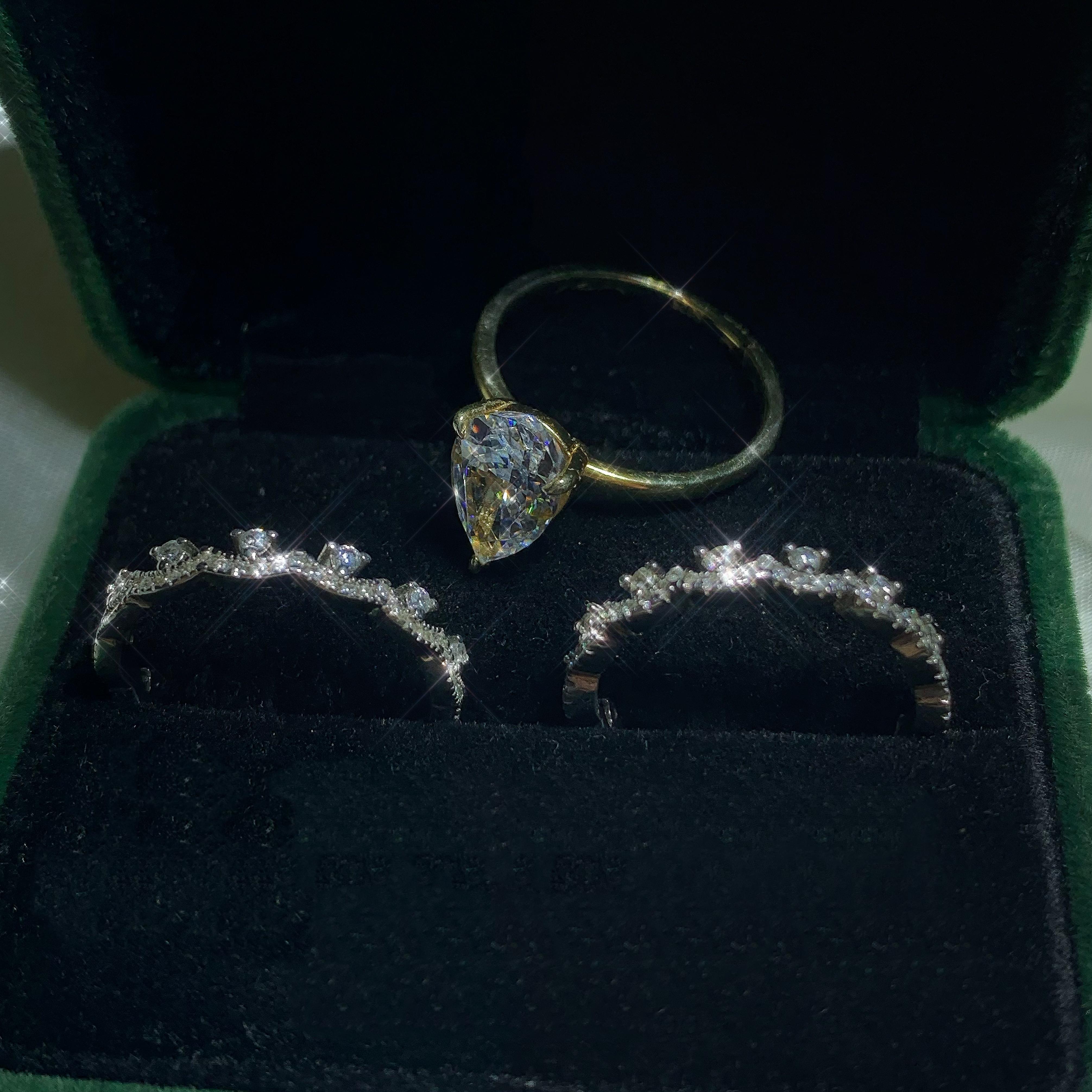 S925 Sterling Silver 3 Carat Pear Shaped Ice Flower Cut Ring 7*11mm 8A Cubic Zirconia Ring fashion jewelry accessory woman girl promise ring Springtok-216(50%)