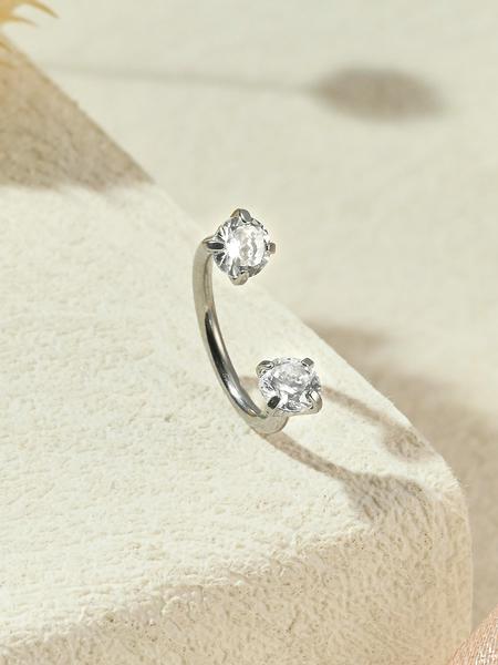 Stainless Steel Horseshoe Nose Ring, Cubic Zirconia U-Push Septum, 18g Cartilage Earring, Unisex Piercing Jewelry, Body Piercing Jewelry, Durable Hypoallergenic