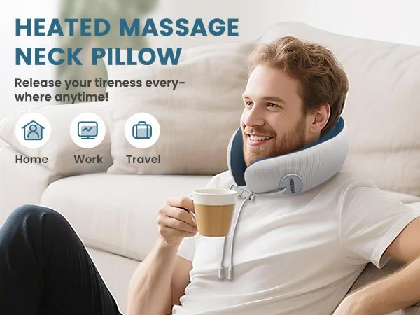 Heated Massage Travel Neck Pillow – Memory Foam Neck Support for Airplane, Car & Long Trips – Travel Essentials for Comfort and Relaxation Christmas gifts for family Heated Massage Travel Neck Pillow – Memory Foam Neck Support for Airplane, Car & Long Trips – Travel Essentials for Comfort and Relaxation Christmas gifts for family