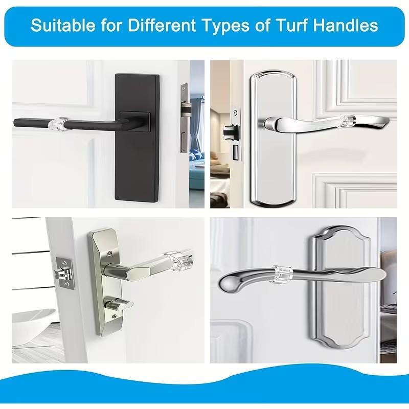 2 Pack Round Silent Door Stopper, Transparent Invisible Wall Mounted Door Handle Protector, Home Door Decor, Anti-Collision Door Guard