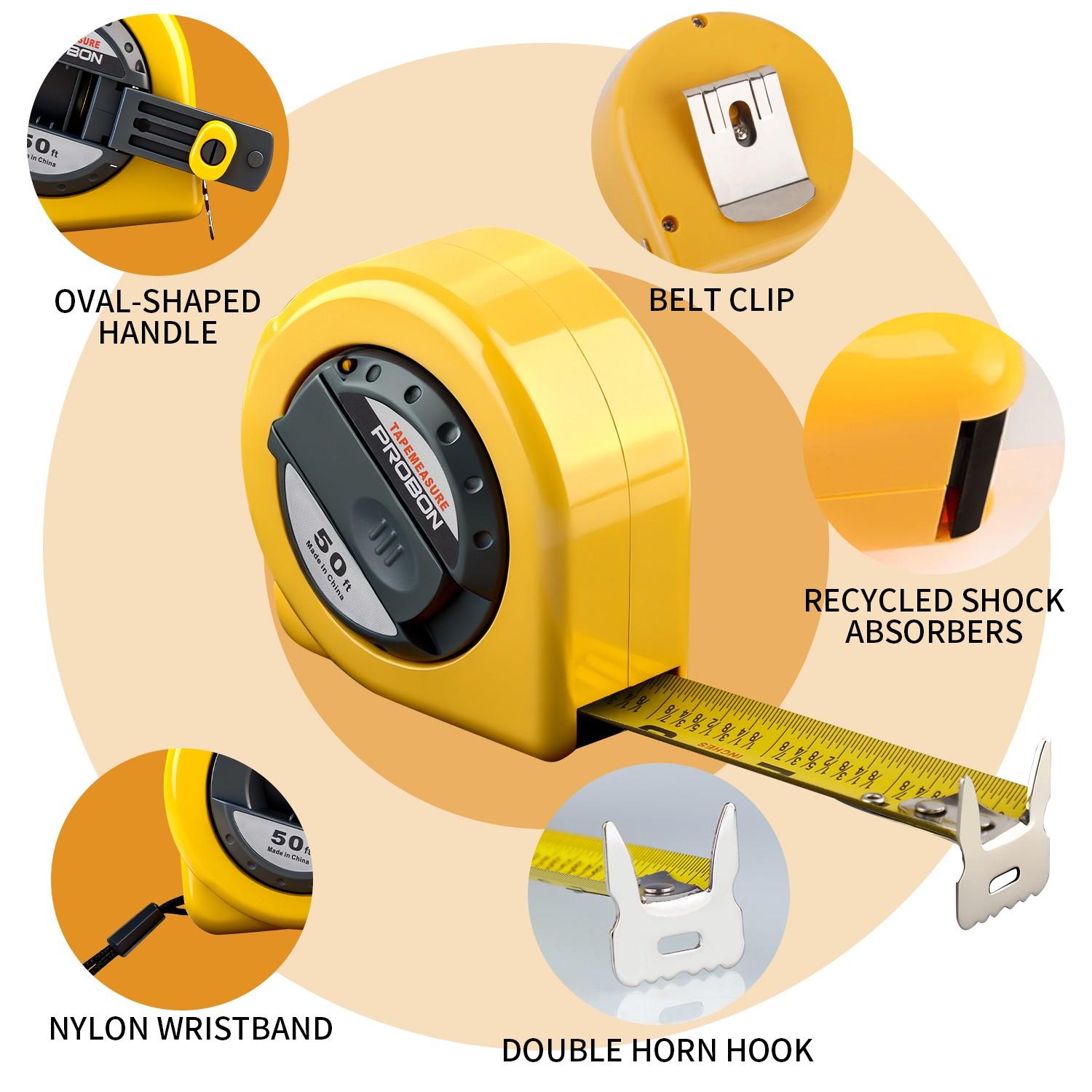 15m/50ft Handheld Steel Tape Measure, Dual Scale, Durable Steel Band, Adjustable Hook, Foldable Handle, Ideal for Construction & DIY, Portable Measuring Tool