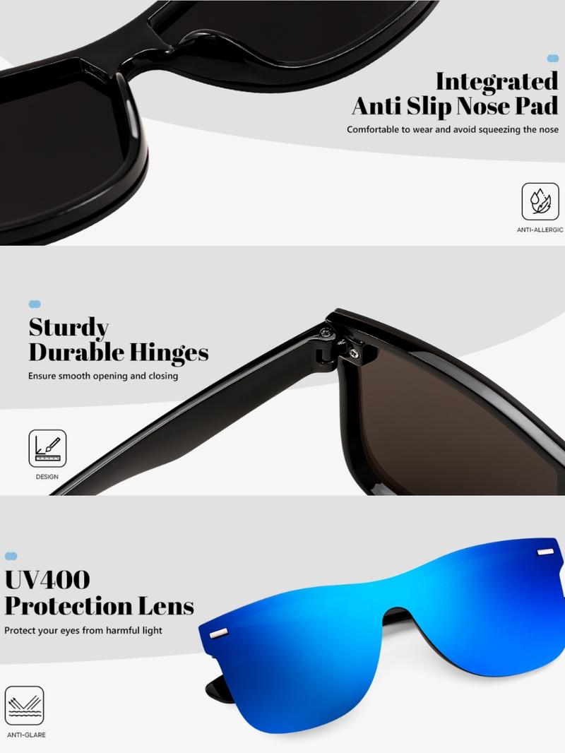 FEISEDY Stylish Rimless Mirrored Sunglasses with One-Piece Lens - Reflective Sun Glasses B4114