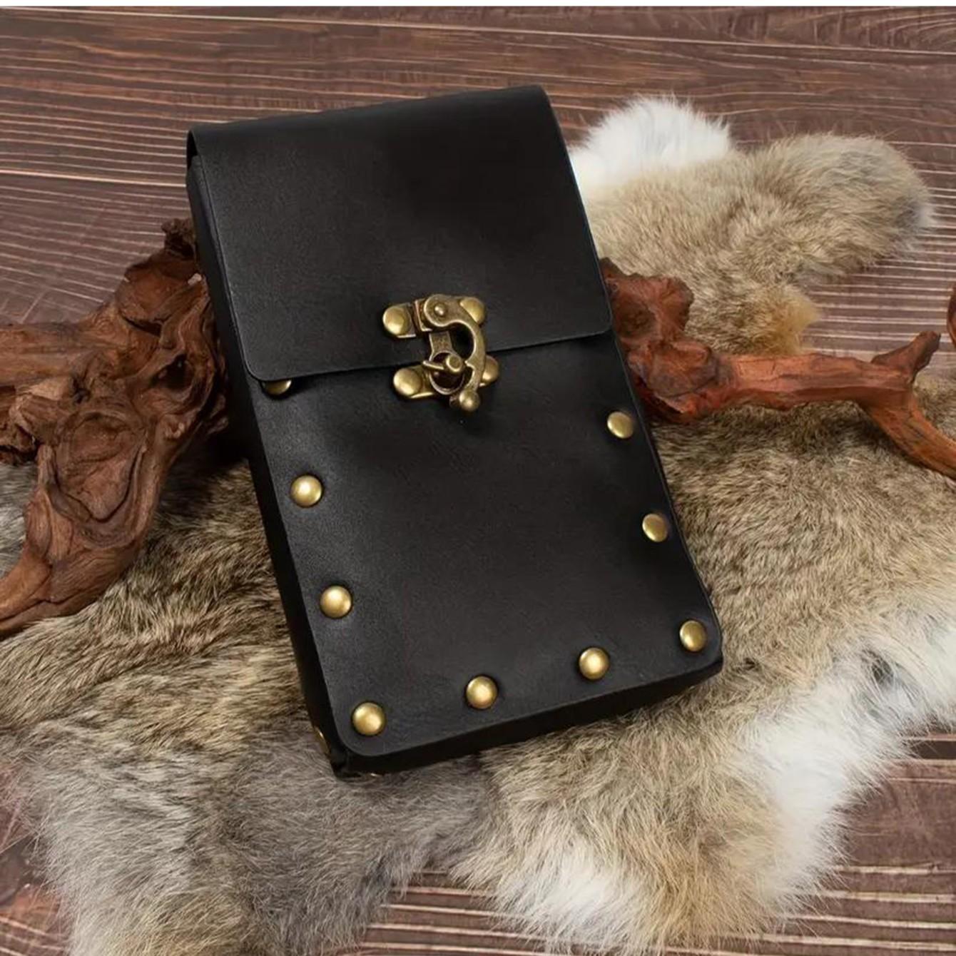 3pcs Medieval Viking Role Play Set, Vintage Belt + Buckle Phone Waist Bag + Witch Potion Bottle, Halloween Costume Accessories