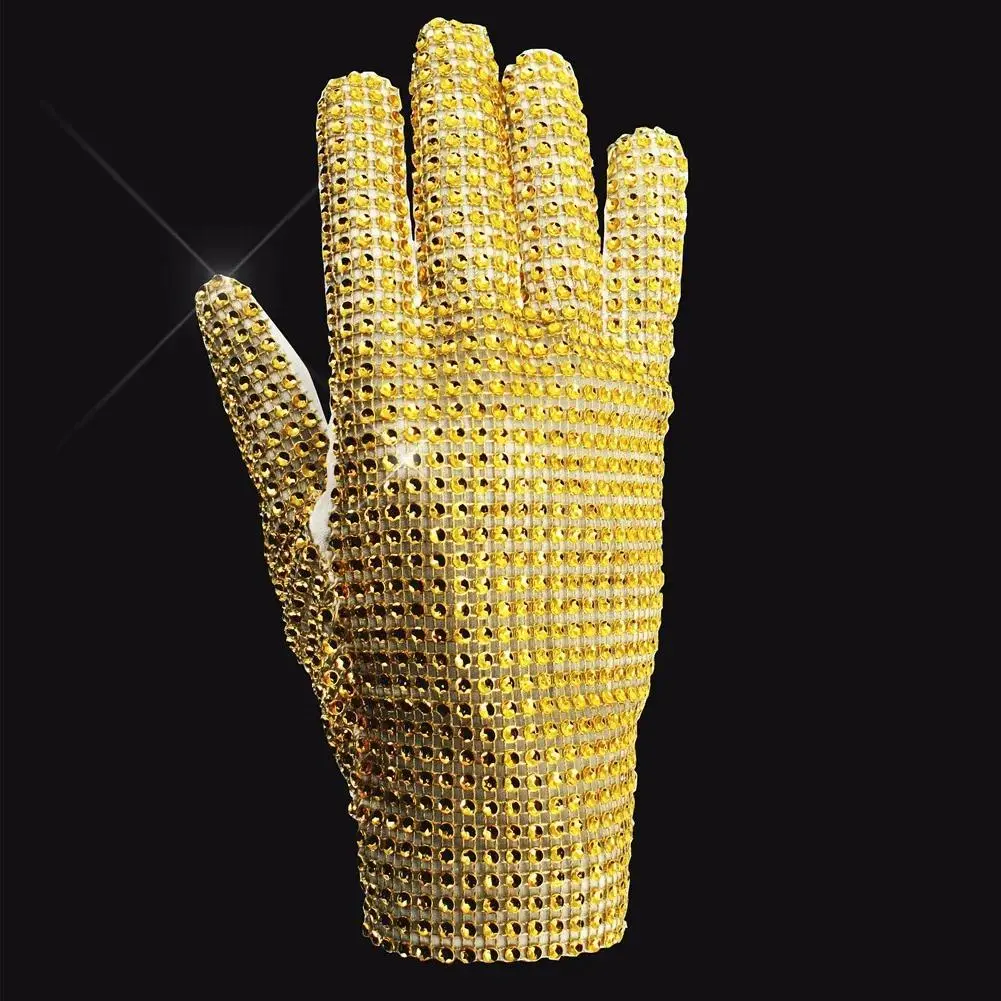 Impersonator Michael Jackson Golden Glove Costume Accessory Handmade Shining Performance Collection Item