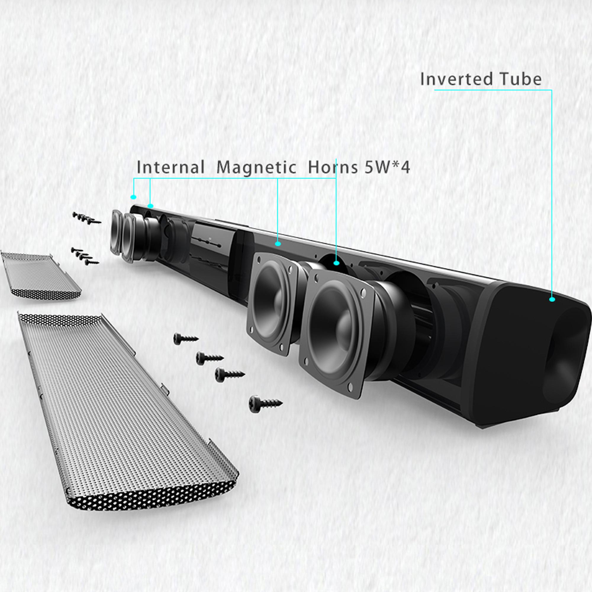 Sound Bar for Smart TV with Subwoofer, Wireless Bluetooth 5.0 Surround System for Home Theater, TF/AUX/U Disk/TWS, Deep Bass for PC/Gaming/Projector Home Theater, for Studio, Live, Stage